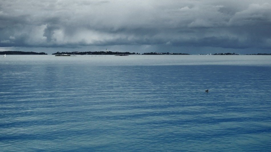 beautiful sea coast before storm