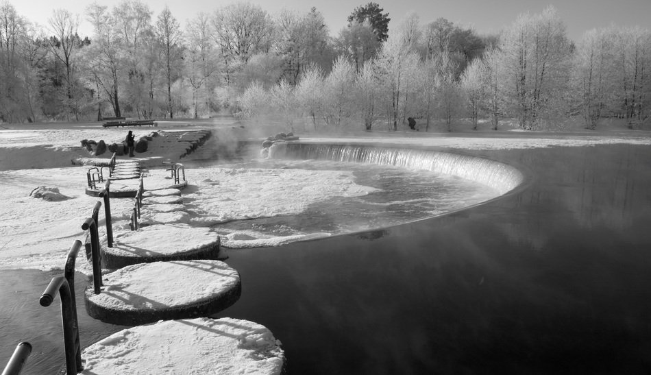 winter on the river in belarus