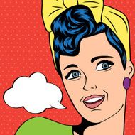 cute retro woman in comics style N88