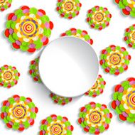 Abstract 3D painted various flowers place for text traced painting N11