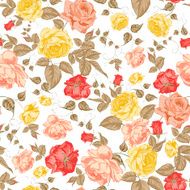 Roses floral background seamless pattern N5