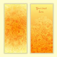Unique pattern card set with art flowers and leaves