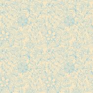 Seamless texture with contour flowers N2