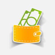 realistic design element purse money N82