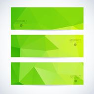 Abstract mosaic green banners set N9