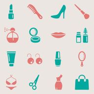 Cosmetics Woman&#039;s Beauty Icons - Background