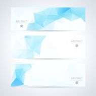 Abstract mosaic blue banners set N8