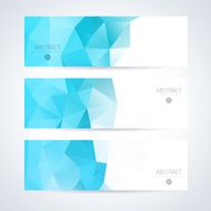 Abstract mosaic blue banners set N9