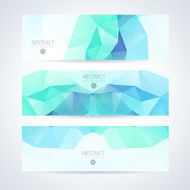 Abstract mosaic blue banners set N10