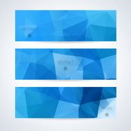 Abstract mosaic blue banners set N11