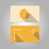 Simple Business Card Template with Alphabet Letter J
