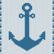 Knitted ornament with anchor
