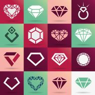 Diamond vector icons set N7