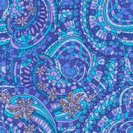 Vector seamless texture background with abstract flowers N14