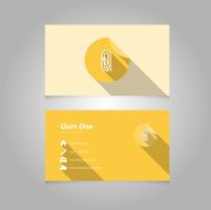 Simple Business Card Template with Alphabet Letter Q