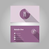 Simple Business Card Template with Alphabet Letter N