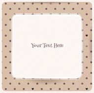 Vintage polka dot background with square lace frame Beige color