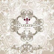 Wedding invitation card with swirls for design