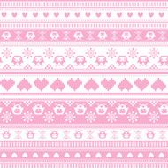Seamless Winter Sweater pattern with Hearts and Owls N2