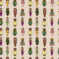 Vector of cartoon Indian seamless pattern