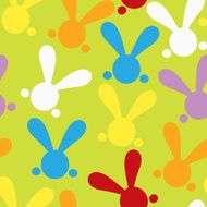 Colorful Seamless Patern With Easter Bunny Vector N3