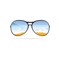 sunglass with beach art vector on a color