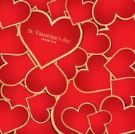 Background with red hearts Vector N2