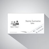 Calling card of tailor