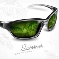 Sunglasses with reflection on white