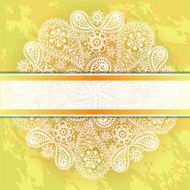 Template frame for card with lace snowflake N3