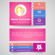 Bright pretty business card (set template)