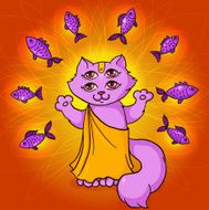 Pretty Indian kitten in colorful sari N2