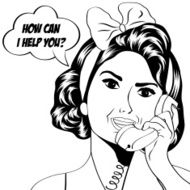 cute retro woman in comics style N89