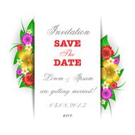 Tropical flowers invitation card template