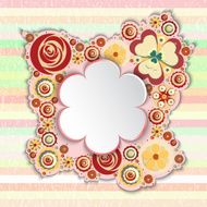 Flowers vector floral composition with place for text paint texture N13