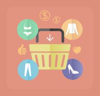 Vector shopping bags and clothes flat concept N2