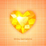 Gemstone heart shaped on textured background