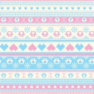 Seamless Winter Sweater pattern with Hearts and Owls N3