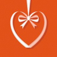 Heart of ribbon with bow