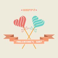 Vector Valentine&#039;s card with candy