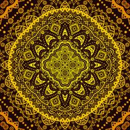 Decorative golden round pattern frame on black N2