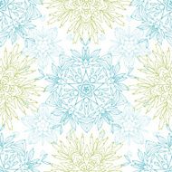 Abstract plants mandalas seamless pattern background