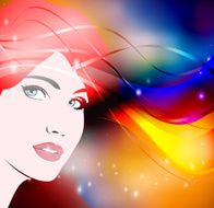 Bright abstract background with girl N3