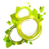 Vector frame with stylish composition of spring leaves N2