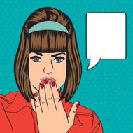 cute retro woman in comics style N90