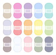 Set of colorful yarn balls in simple style Flat design