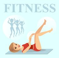 Fitness Girl Training Vector illustration