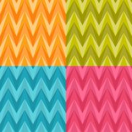 Set of Four Seamless Color Abstract Retro Vector Backgrounds