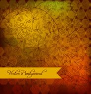 Abstract background of hexagons ornament flowers and birds