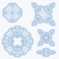 Set of design elements in oriental style N3